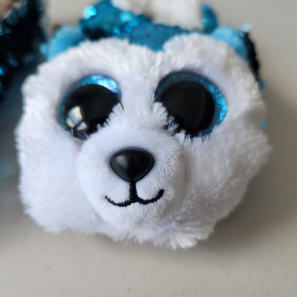 Ty Beanie Boos Slippers – Slush the Husky – Sequin Youth Size 11-13 - Picture 8 of 9